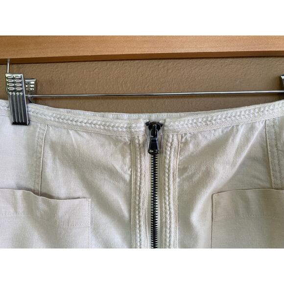 Urban Outfitters skirt Linen Blend Zip Front MIni with Pockets size large - Picture 4 of 8